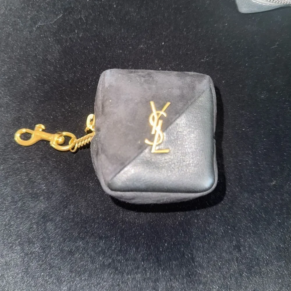 Brand new YSL Black and Gold Keychain Pouch